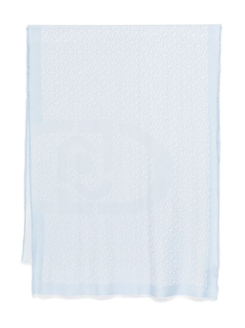 Foulard donna celeste con logo jacquard LIU-JO | 2A6001T030044115