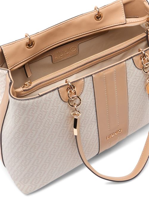 Borsa donna tote media con motivo monogram LIU-JO | AA6104E1118C3920