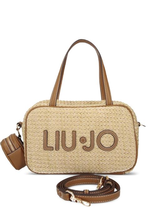 Borsa donna Liu Jo bowling beige con logo LIU-JO | AA6113T383A00005