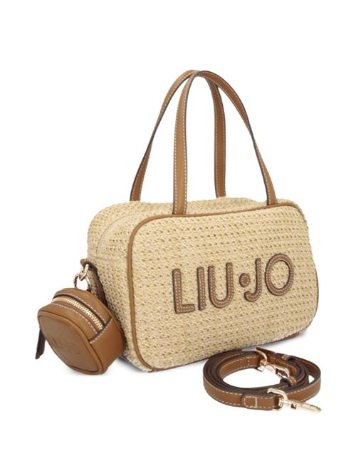Borsa donna Liu Jo bowling beige con logo LIU-JO | AA6113T383A00005