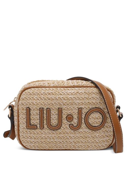 Borsa donna Liu Jo camera bag beige con logo LIU-JO | AA6114T383A00005