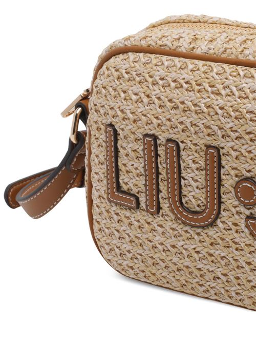 Borsa donna Liu Jo camera bag beige con logo LIU-JO | AA6114T383A00005