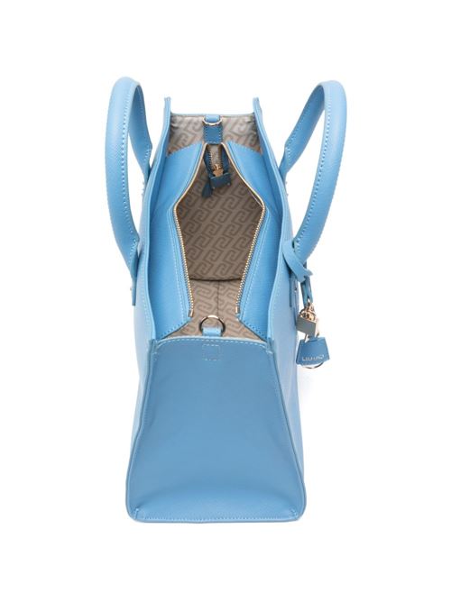 Borsa donna tote azzurrina con logo goffrato LIU-JO | AA6149ES02974139