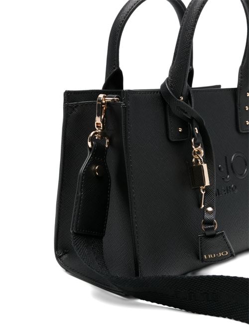 Borsa donna Liu Jo tote piccola nera con logo LIU-JO | AA6150ES02922222