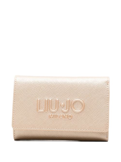 Portafoglio donna oro con logo goffrato LIU-JO | AA6172ES02990048