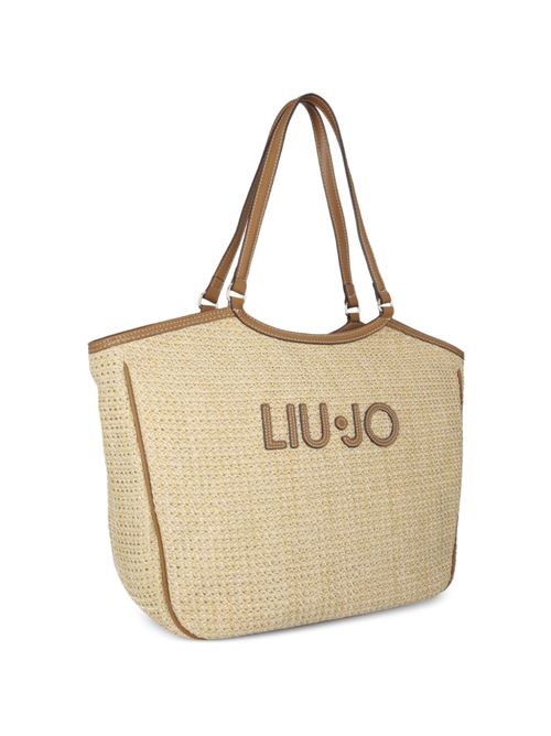Borsa donna Liu Jo tote grande beige con logo LIU-JO | AA6208T383A00005