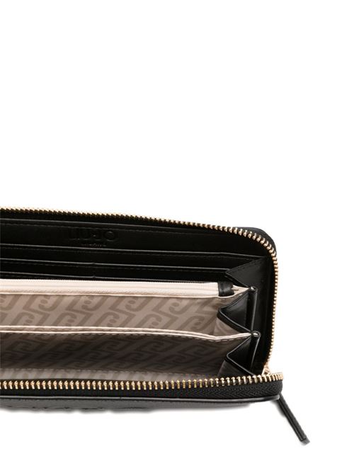 Portafoglio donna nero goffrato LIU-JO | AA6285ES02922222