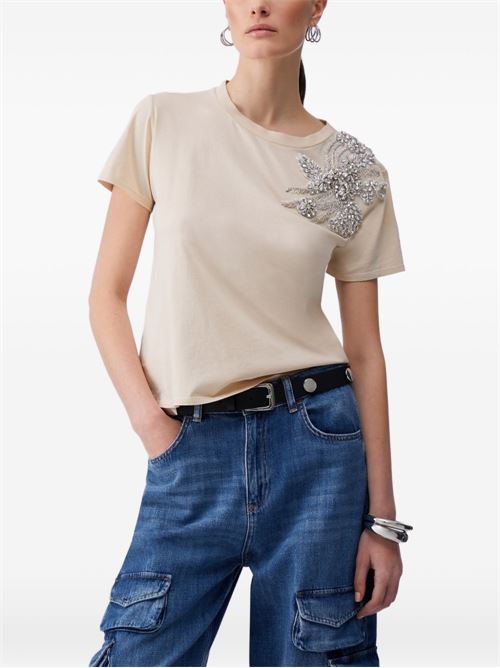 T-shirt donna con decorazione perline LIU-JO | CA6010J3868L9089
