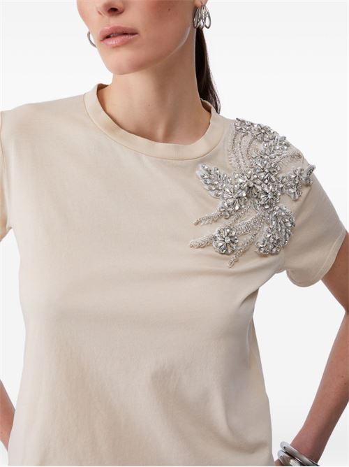 T-shirt donna con decorazione perline LIU-JO | CA6010J3868L9089