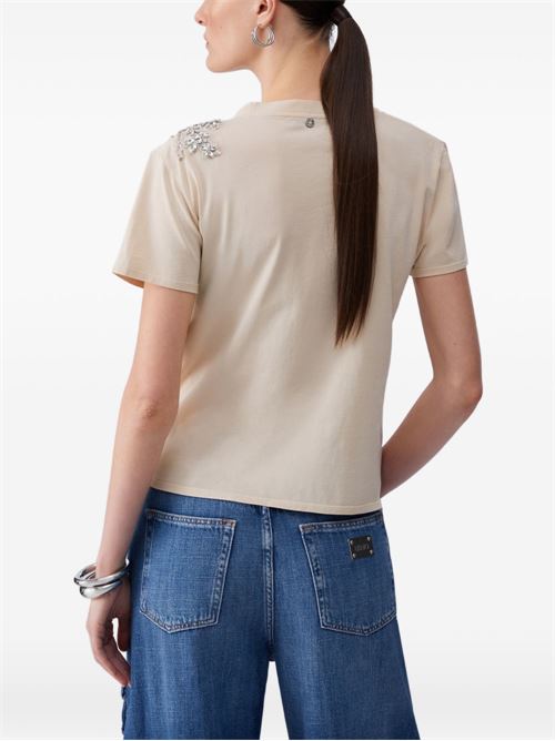 T-shirt donna con decorazione perline LIU-JO | CA6010J3868L9089