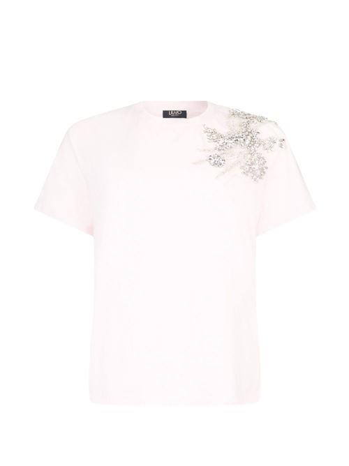 T-shirt donna con decorazione perline LIU-JO | CA6010J3868P9749