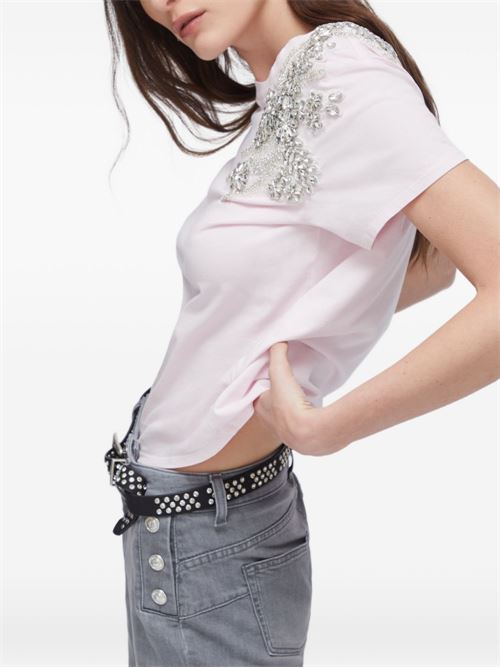 T-shirt donna con decorazione perline LIU-JO | CA6010J3868P9749