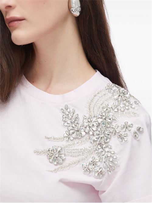 T-shirt donna con decorazione perline LIU-JO | CA6010J3868P9749