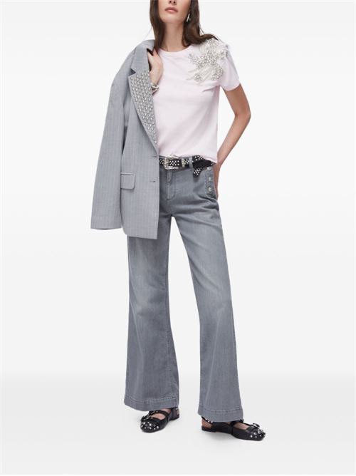 T-shirt donna con decorazione perline LIU-JO | CA6010J3868P9749