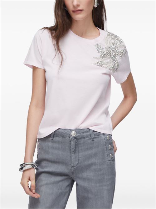 T-shirt donna con decorazione perline LIU-JO | CA6010J3868P9749