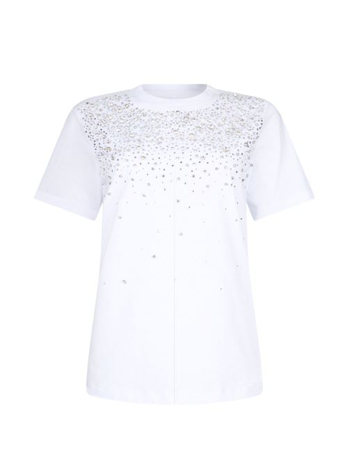 T-shirt donna Liu Jo bianca con pietre preziose applicate LIU-JO | CA6193J386811111