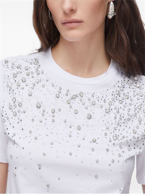 T-shirt donna Liu Jo bianca con pietre preziose applicate LIU-JO | CA6193J386811111
