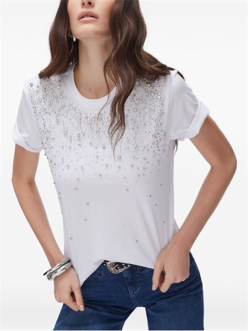 T-shirt donna Liu Jo bianca con pietre preziose applicate LIU-JO | CA6193J386811111