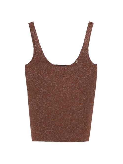 Top donna Liu Jo lurex marrone con spalline LIU-JO | CA6211MA06SA4391