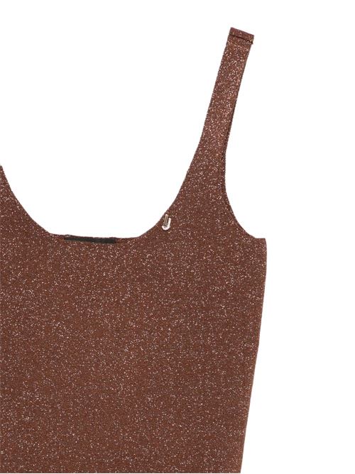 Top donna Liu Jo lurex marrone con spalline LIU-JO | CA6211MA06SA4391
