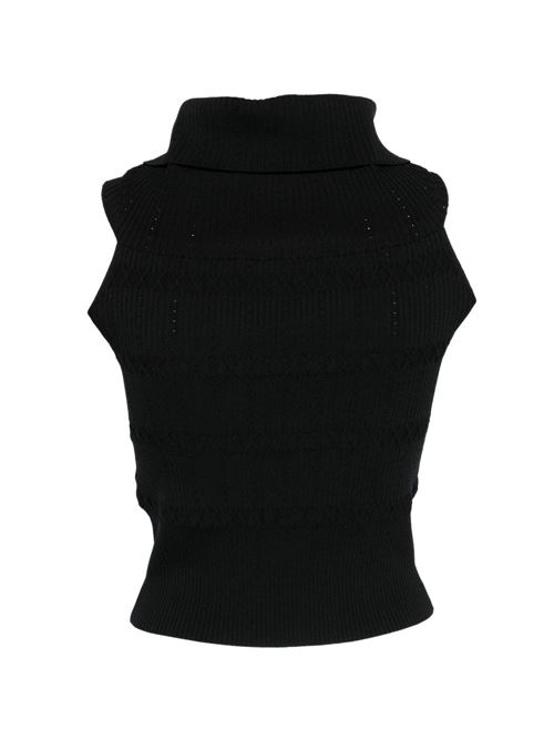 Top donna Liu Jo nero smanicato sciallato LIU-JO | CA6217MS55N22222