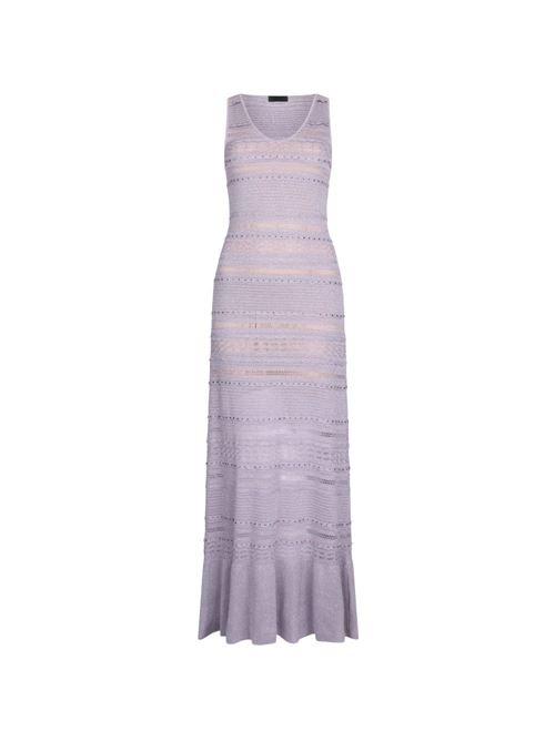 Abito donna Liu Jo lungo smanicato in maglia lurex lilla LIU-JO | CA6241MA06SA4388