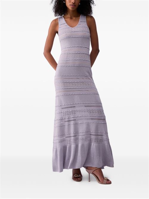 Abito donna Liu Jo lungo smanicato in maglia lurex lilla LIU-JO | CA6241MA06SA4388