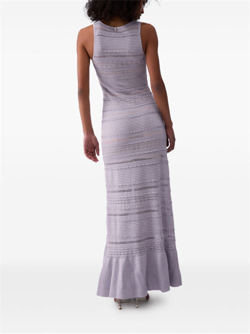 Abito donna Liu Jo lungo smanicato in maglia lurex lilla LIU-JO | CA6241MA06SA4388