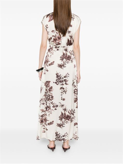 Abito lungo donna Liu Jo floreale panna e marrone LIU-JO | CA6298TS061P9654