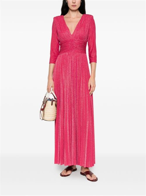 Abito lungo donna Liu Jo lurex fucsia scollo v LIU-JO | CA6382JS006P9628