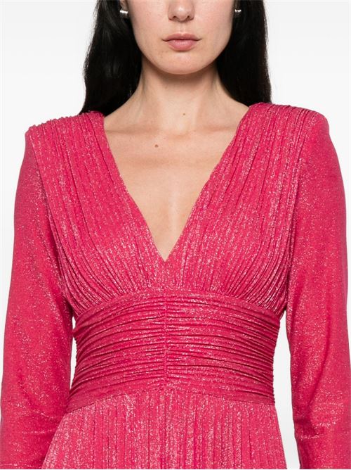 Abito lungo donna Liu Jo lurex fucsia scollo v LIU-JO | CA6382JS006P9628