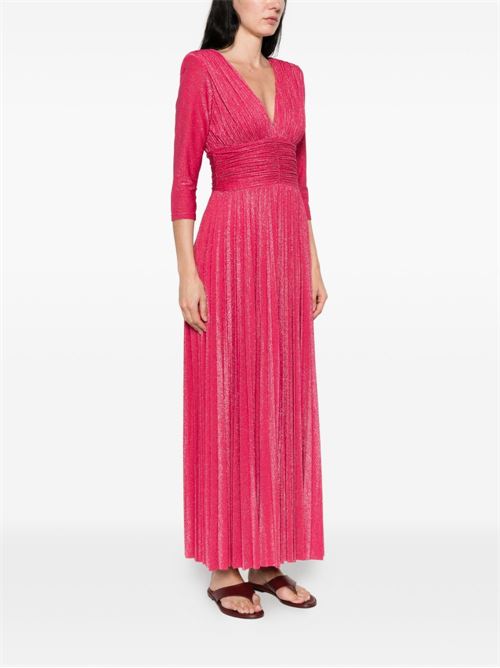 Abito lungo donna Liu Jo lurex fucsia scollo v LIU-JO | CA6382JS006P9628