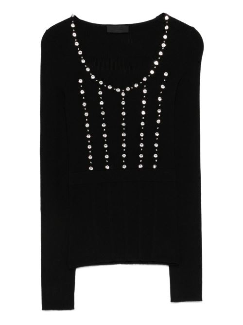 Maglia donna nera con cristalli LIU-JO | PA6021MS99EC3912