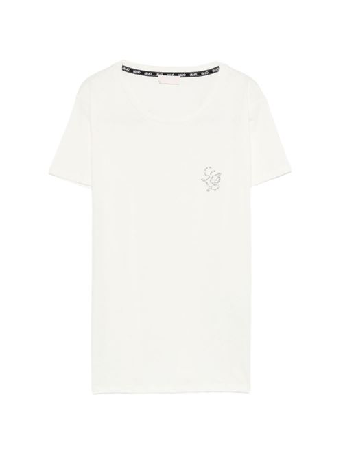 T-shirt donna bianca con logo LIU-JO | TA6056JS923P9192