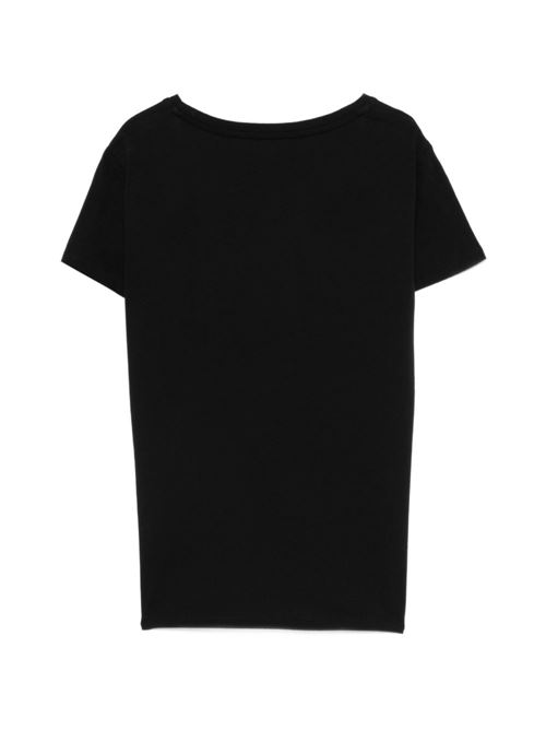 T-shirt donna nera con logo LIU-JO | TA6056JS923S9149