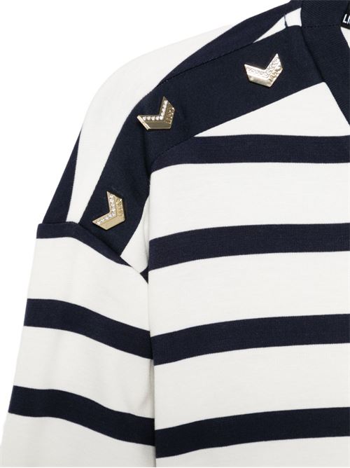 Felpa donna girocolloa righe LIU-JO | TA6083J3867C3882