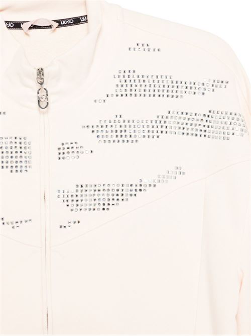 Felpa donna full zip con strass LIU-JO | TA6095FS002X0659