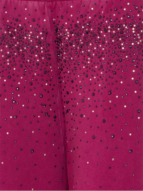 Pantalone donna di felpa con decorazione in cristalli LIU-JO | TA6102JS008L9031
