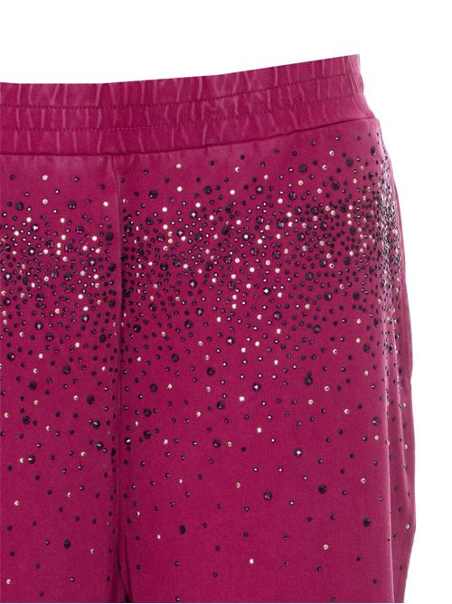 Pantalone donna di felpa con decorazione in cristalli LIU-JO | TA6102JS008L9031