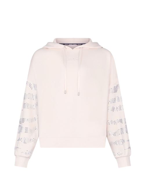 Felpa donna con cappuccio e strass LIU-JO | TA6129FS002X0659