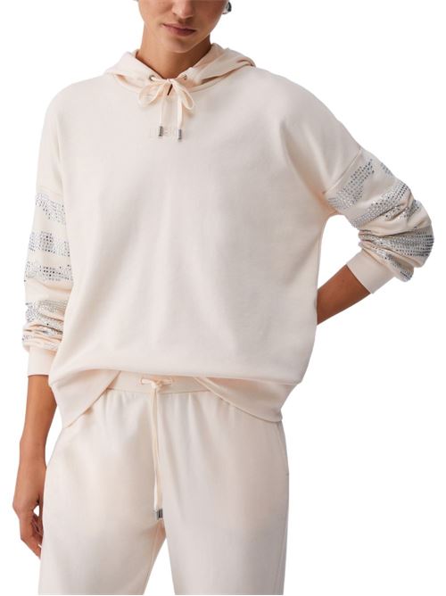 Felpa donna con cappuccio e strass LIU-JO | TA6129FS002X0659
