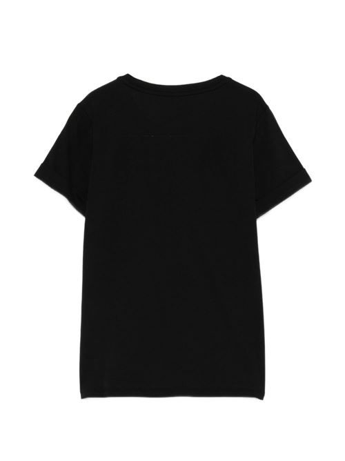 T-shirt donna Liu Jo nera con strass Swarovski all over LIU-JO | TA6157JS923W9414