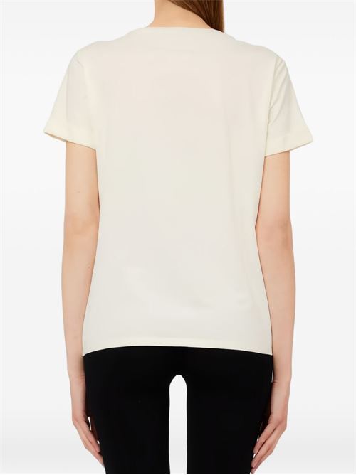 T-shirt donna Liu Jo panna con stampa strass LIU-JO | TA6163JS003P9207