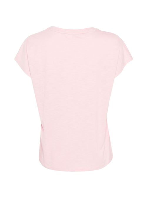 T-shirt donna Liu Jo rosa con logo e strass LIU-JO | TA6164JS870P9191