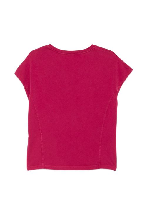 T-shirt donna Liu Jo crop ciliegia con logo e strass wash LIU-JO | TA6168JS923L9029