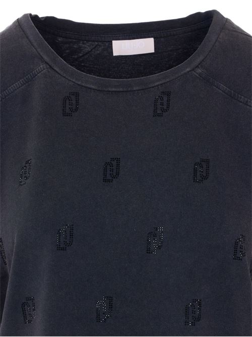 T-shirt donna girocollo antracite LIU-JO | TA6168JS923S9149