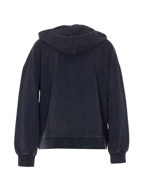 Felpa donna full zip con cappuccio e strass LIU-JO | TA6196JS008P9282