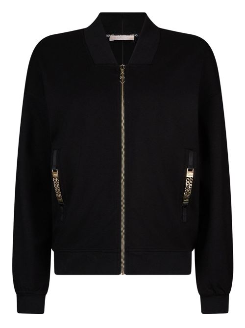 Felpa donna full zip nera LIU-JO | TA6241JS18222222