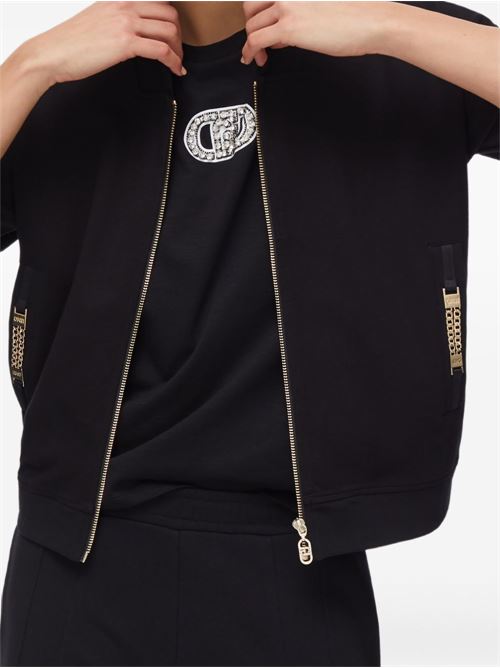 Felpa donna full zip nera LIU-JO | TA6241JS18222222
