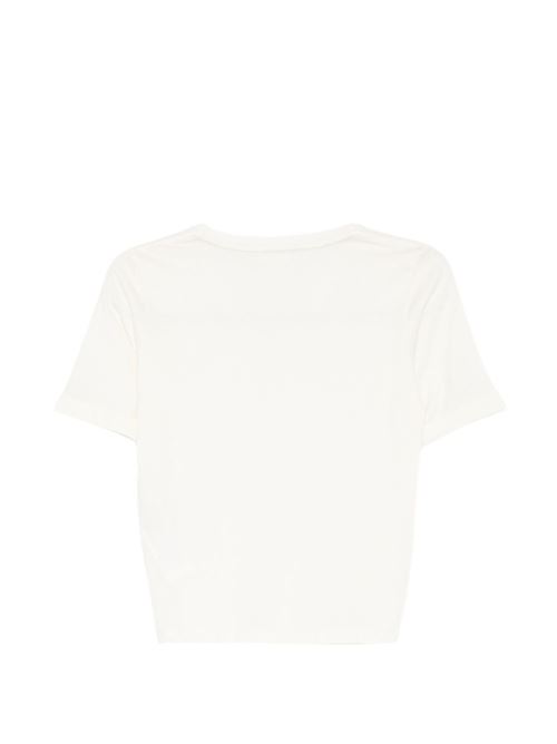 T-shirt donna Liu Jo bianca con scollo v e strass LIU-JO | TA6284JS92310105